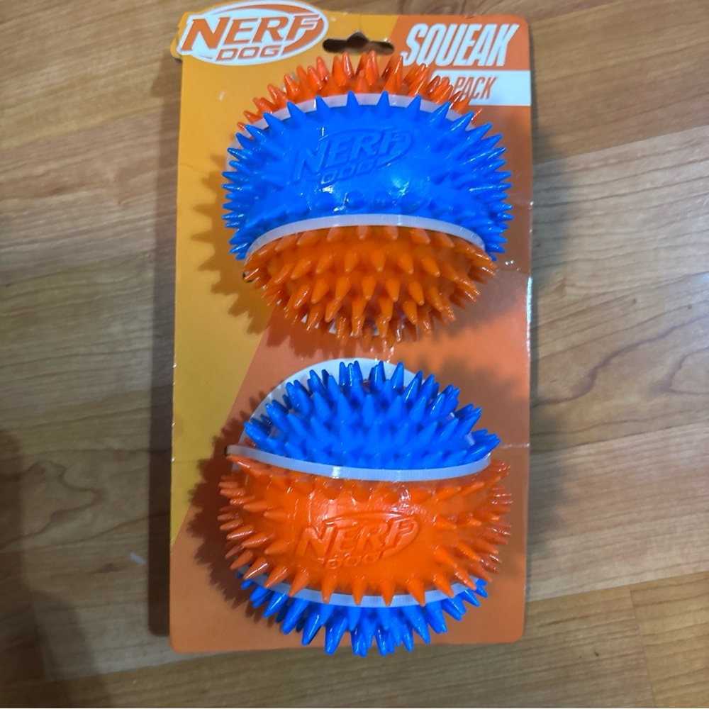 Nerf Dog Spiked Squeak Ball 2 Pack Large Dog